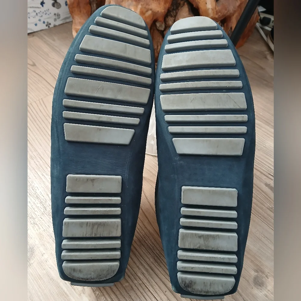 Nordstroms Men’s Size 13 M Blue Leather Horsebit Driving Loafers Moc Toe Shoes